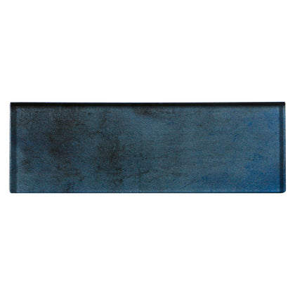 Dark Blue 3-in x 9-in Glass Tile( 5 sq. ft. /Box )
