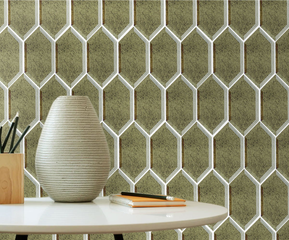 4-in x 8-in Beveled Stretched Hexagon Antique Mirror Mosaic Walls Tile( 6.6 sq. ft. /Box )
