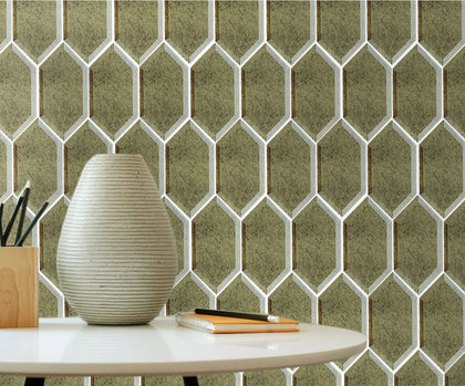 Beveled Stretched Hexagon Antique Mirror Mosaic Walls Tile - Sample (Product Shown is Full Size)