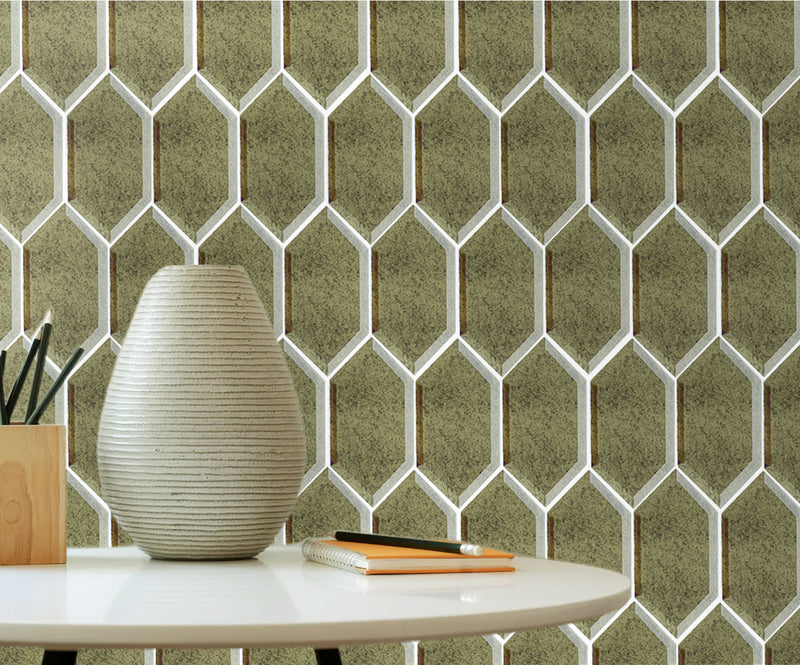 4-in x 8-in Beveled Stretched Hexagon Antique Mirror Mosaic Walls Tile( 6.6 sq. ft. /Box )