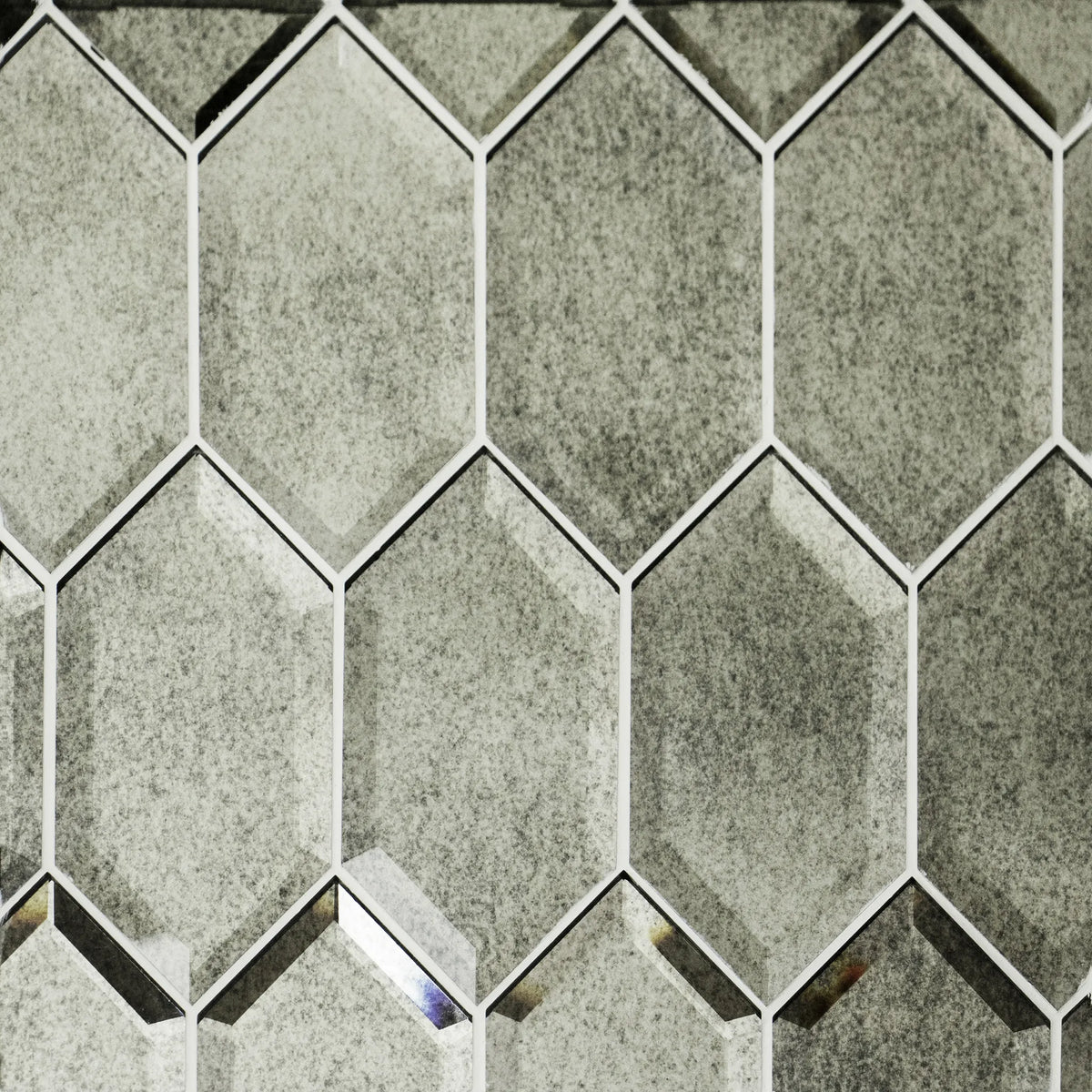 4-in x 8-in Beveled Stretched Hexagon Antique Mirror Mosaic Walls Tile( 6.6 sq. ft. /Box )