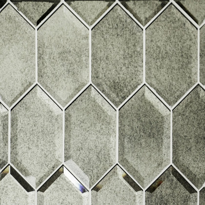 4-in x 8-in Beveled Stretched Hexagon Antique Mirror Mosaic Walls Tile( 6.6 sq. ft. /Box )