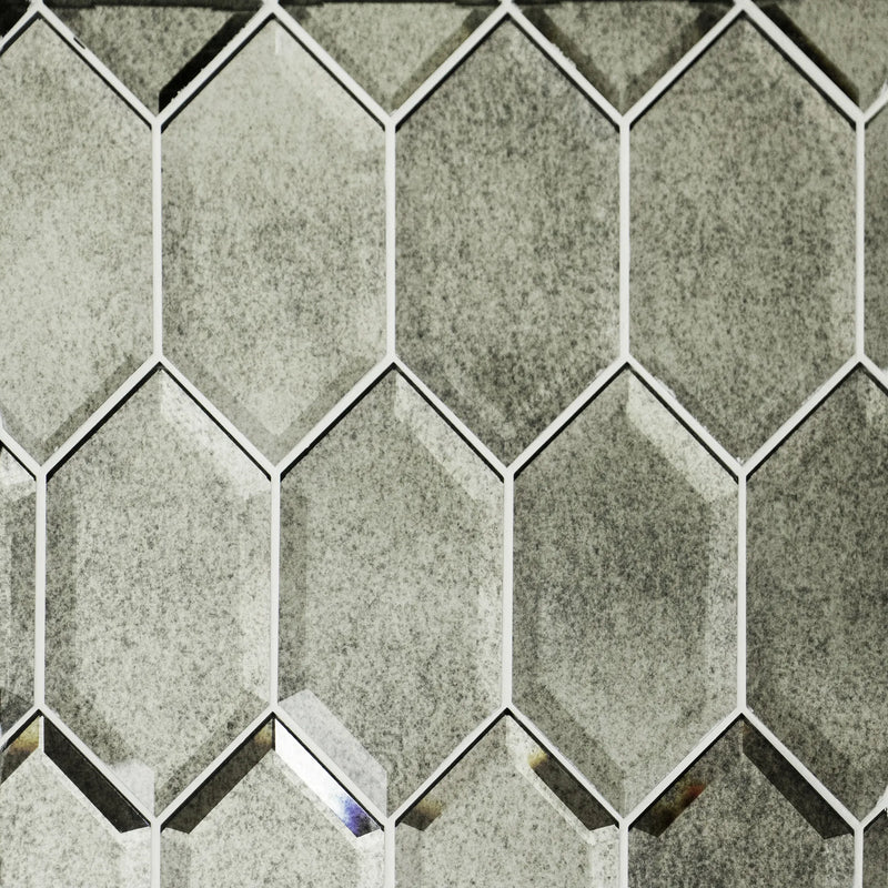 4-in x 8-in Beveled Stretched Hexagon Antique Mirror Mosaic Walls Tile( 6.6 sq. ft. /Box )
