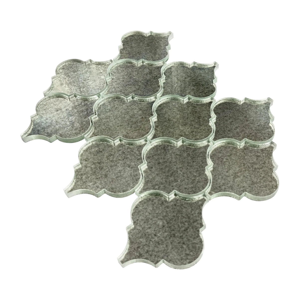 arabesque Lantern Antique Mirror 12-in x 9-in Glass Mosaic Wall Tile( 7.5 sq. ft. /Box )