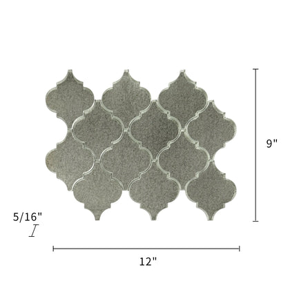 arabesque Lantern Antique Mirror 12-in x 9-in Glass Mosaic Wall Tile( 7.5 sq. ft. /Box )