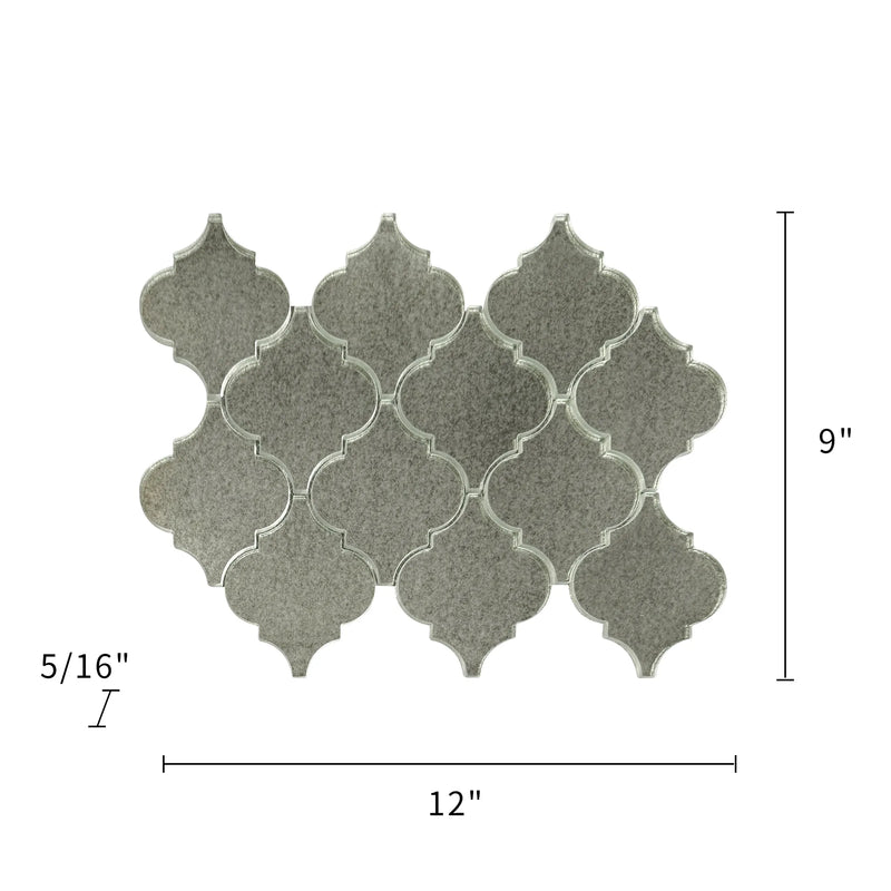arabesque Lantern Antique Mirror 12-in x 9-in Glass Mosaic Wall Tile( 7.5 sq. ft. /Box )