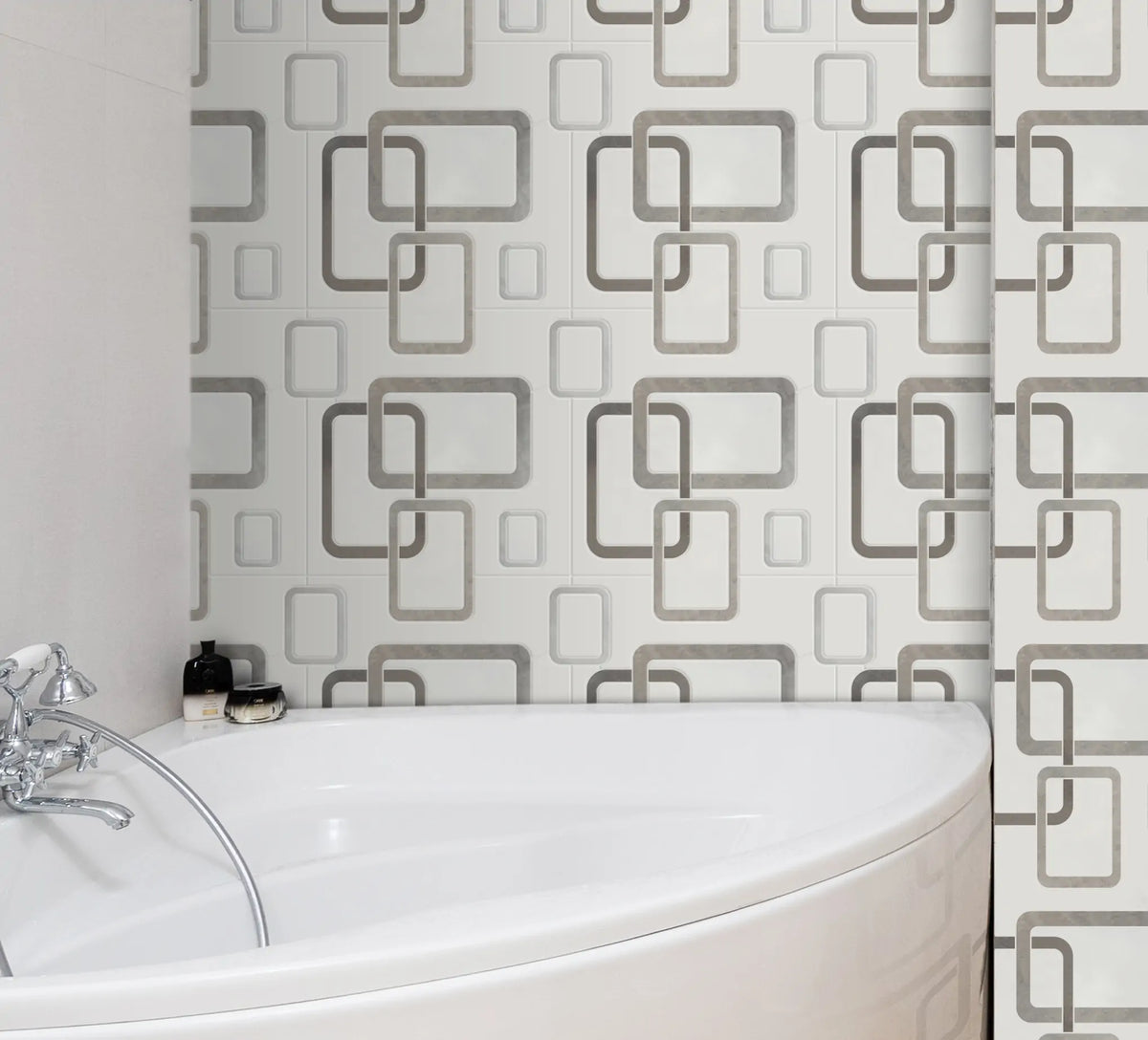 Warhol Thassos & Tunisian Gray 12-in x 11-in Waterjet Mosaic Floor and Wall Tile( 4.6 sq. ft. /Box )