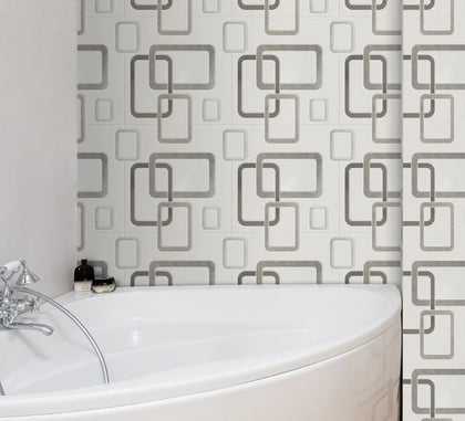 Warhol Thassos & Tunisian Gray 12-in x 11-in Waterjet Mosaic Floor and Wall Tile( 4.6 sq. ft. /Box )