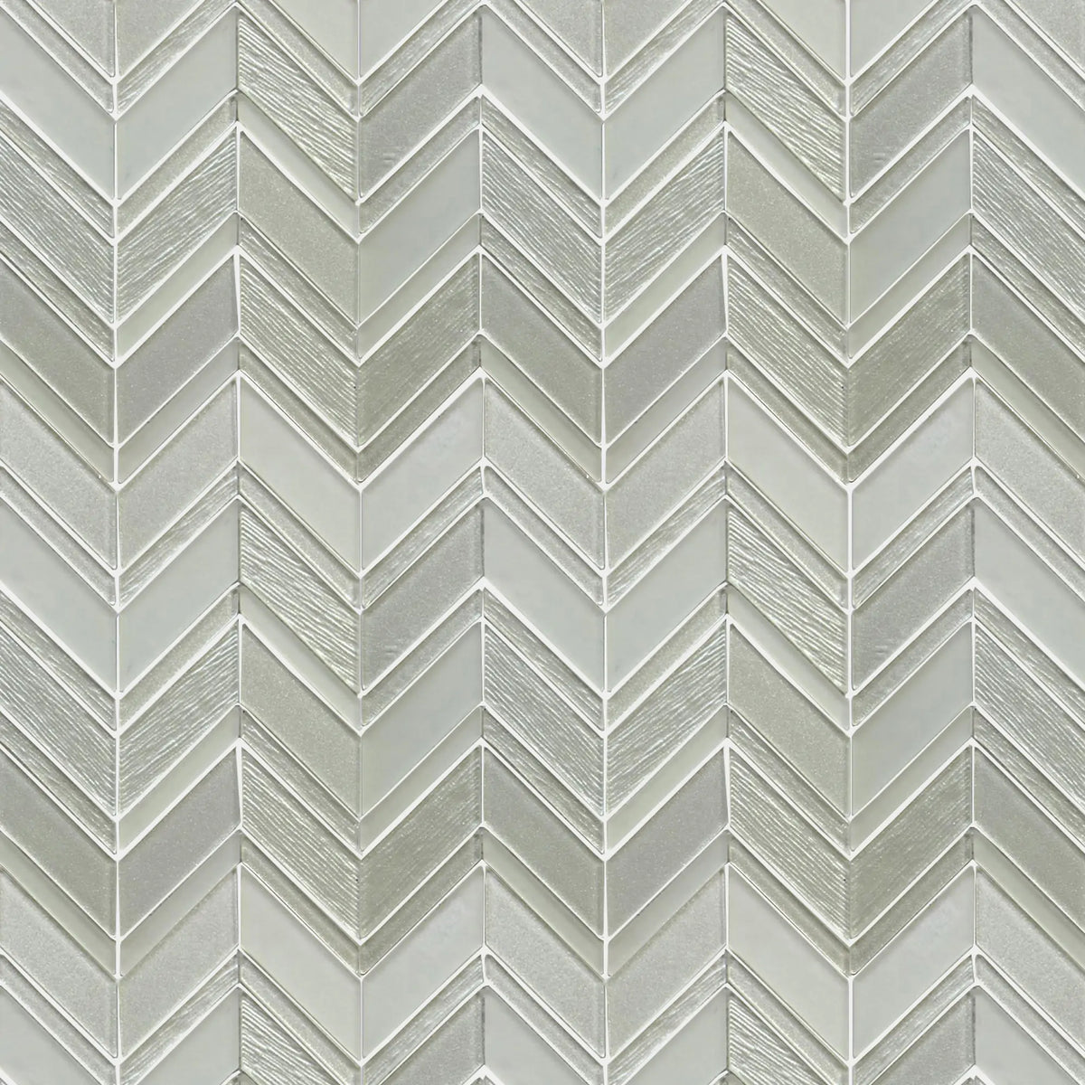 Silver Chevron Metallic Champagne Glass Mosaic Wall Tile - Sample (Product Shown is Full Size)