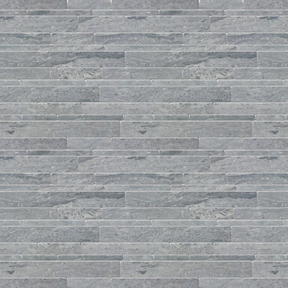 Mountain Blue Random Strip 13-in x 12-in Honed Marble Mosaic Floor and Wall Tile( 5.4 sq. ft. /Box )