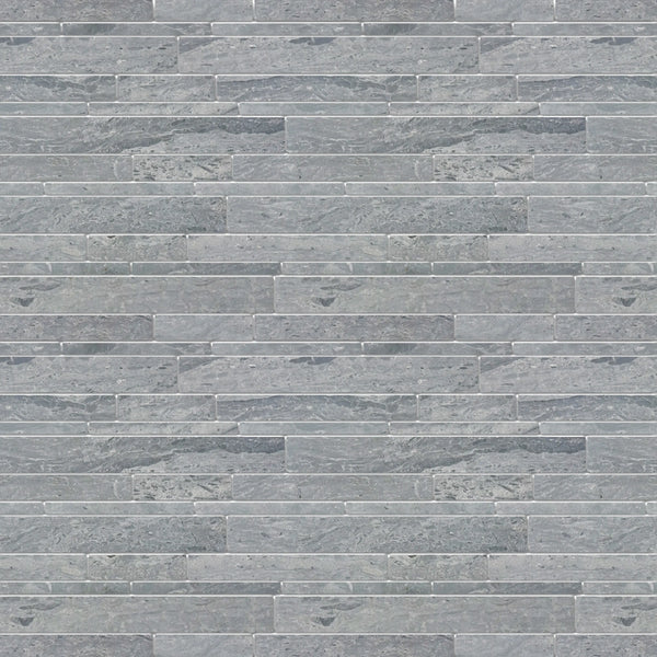 Mountain Blue Random Strip 13-in x 12-in Honed Marble Mosaic Floor and Wall Tile( 5.4 sq. ft. /Box )