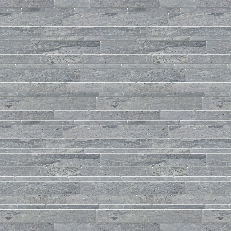 Mountain Blue Random Strip Honed Marble Mosaic Floor and Wall Tile - Sample (Product Shown is Full Size)