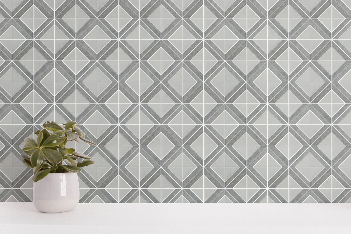 Rubik Cube Pattern 12-in x 12-in Marble Mosaic Floor and Wall Tile( 5 sq. ft. /Box )