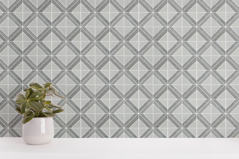 Rubik Cube Pattern 12-in x 12-in Marble Mosaic Floor and Wall Tile( 5 sq. ft. /Box )