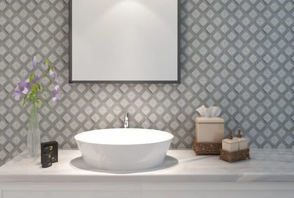 Rubik Cube Pattern 12-in x 12-in Marble Mosaic Floor and Wall Tile( 5 sq. ft. /Box )