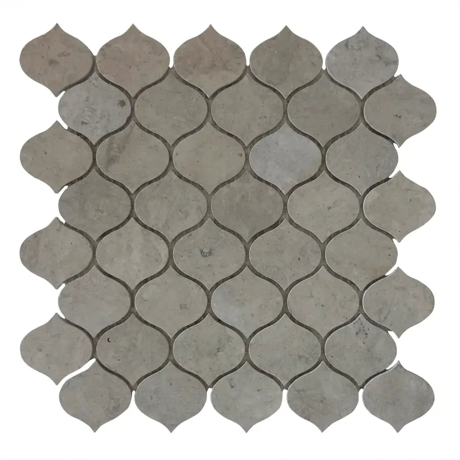 Dark Gray Droplet Marble 12-in x 11-in Mosaic Floor and Wall Tile( 4.6 sq. ft. /Box )