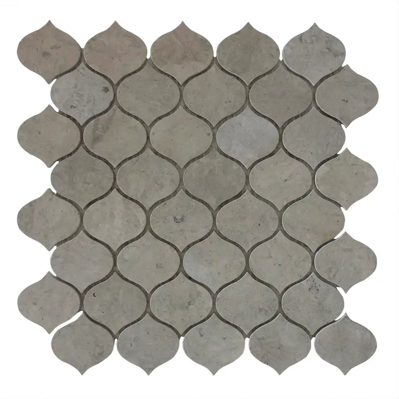 Dark Gray Droplet Marble 12-in x 11-in Mosaic Floor and Wall Tile( 4.6 sq. ft. /Box )