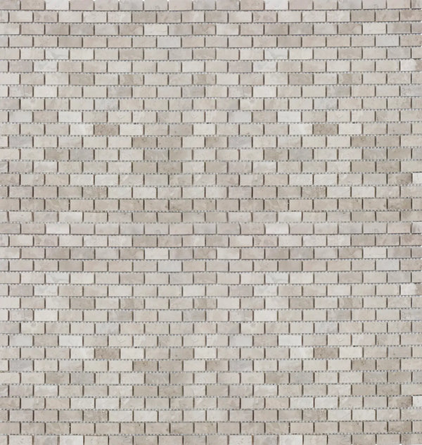 Wooden Mini Brick Marble Mosaic Wall Tile - Sample (Product Shown is Full Size)