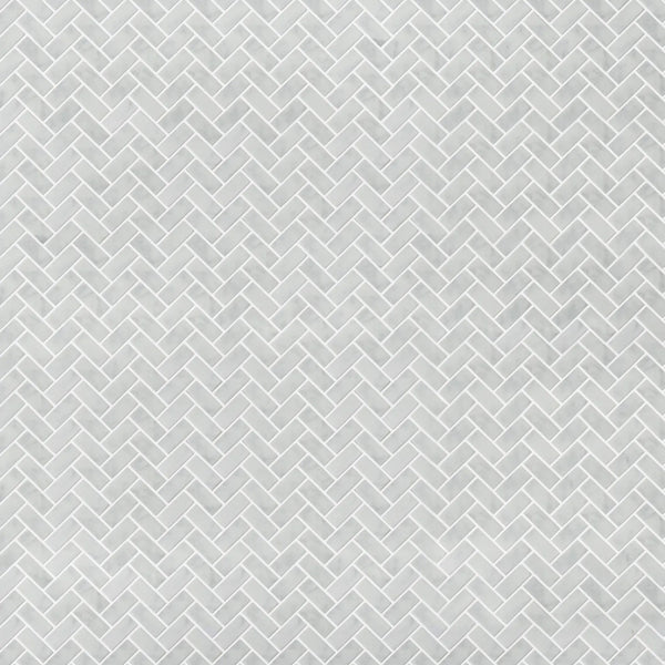 Carrara White Herringbone 12-in x 12-in Mini Brick Mosaic Wall Tile( 10 sq. ft. /Box )