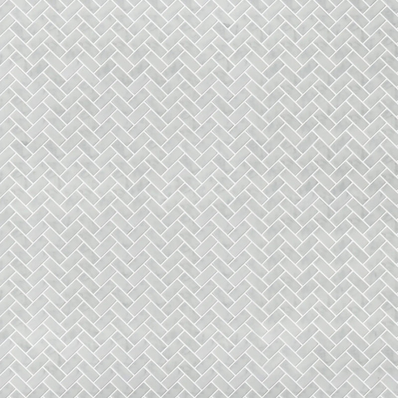 Carrara White Herringbone 12-in x 12-in Mini Brick Mosaic Wall Tile( 10 sq. ft. /Box )