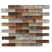 Gray Umber Textured Mixed Color Glass 12-in x 12-in Mosaic Wall Tile( 10 sq. ft. /Box )