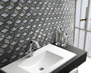Silver Cubes Pattern 12-in x 12-1/2-in Glass Mosaic Wall Tile( 15.6 sq. ft. /Box )