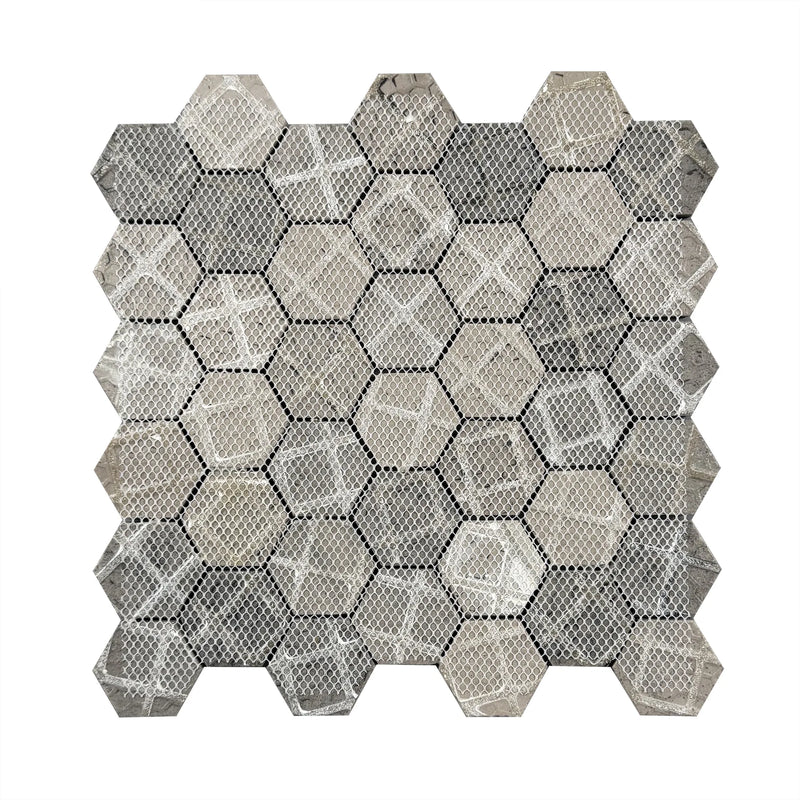 Ancient Sky 2” Hexagon 12-in x 12-in Porcelain Mosaic Tile( 10 sq. ft. /Box )