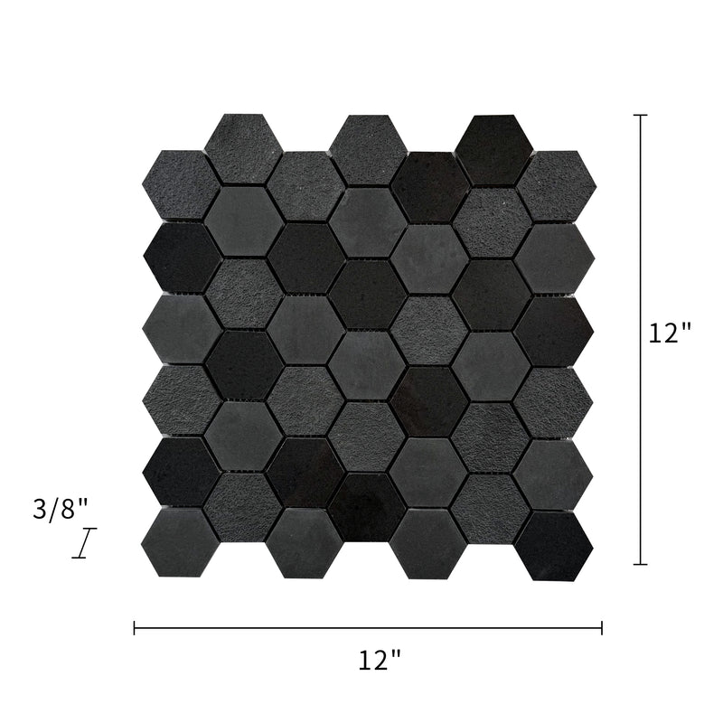 Ancient Sky 2” Hexagon 12-in x 12-in Porcelain Mosaic Tile( 10 sq. ft. /Box )