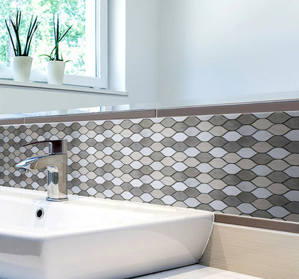 Soft Harmony Feathers 11-1/2-in x 12-in Mixed Marble Mosaic Wall Tile( 4.8 sq. ft. /Box )