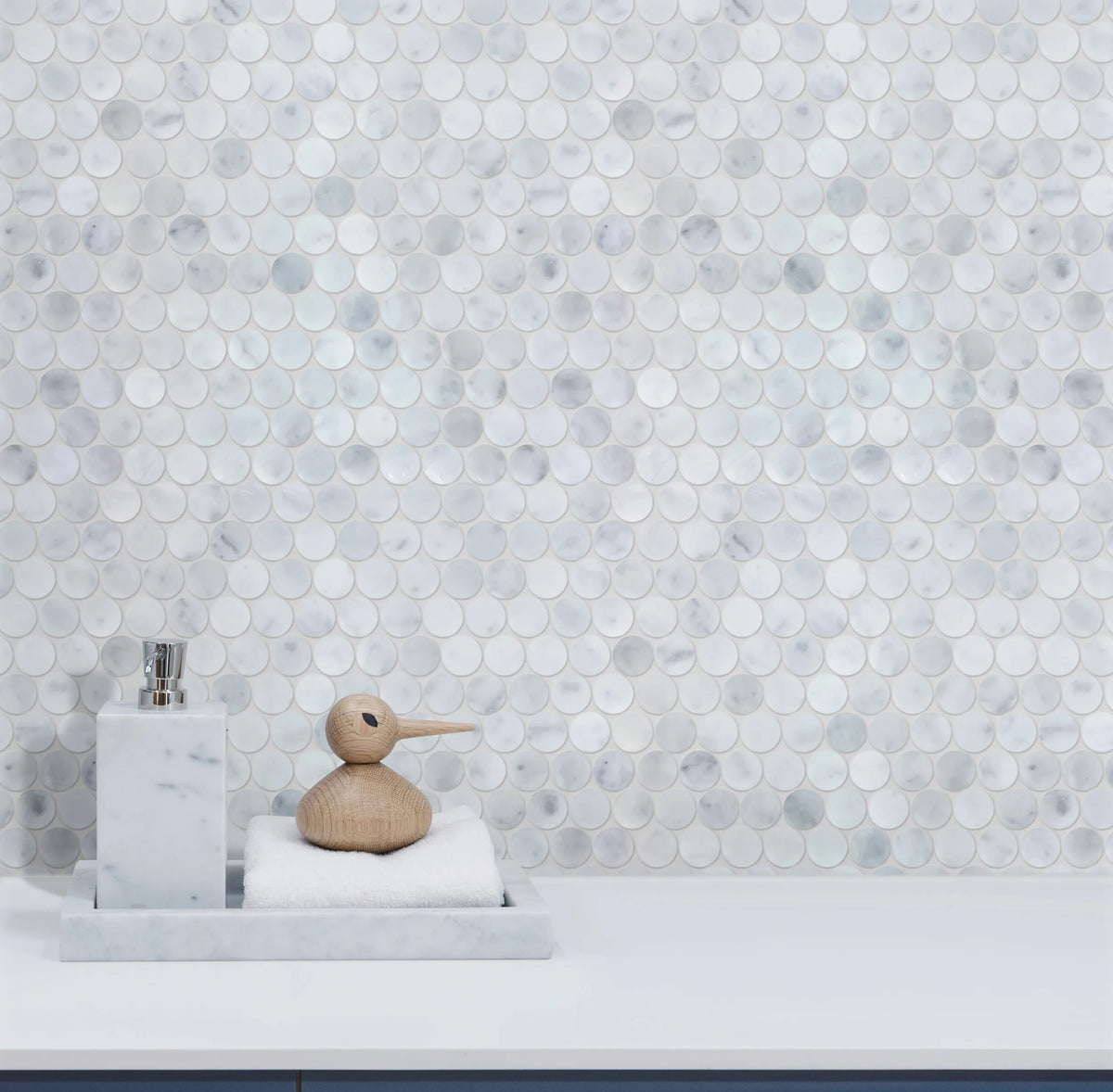 1-in Carrara Honeycomb 12-in x 12-in Polished Marble Mosaic Floor and Wall Tile( 5 sq. ft. /Box )