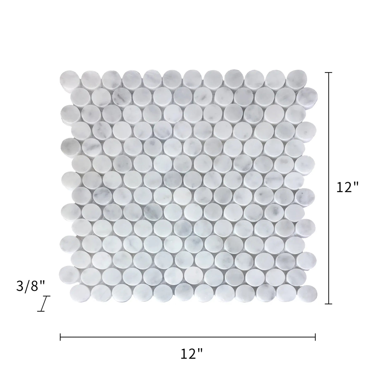 1-in Carrara Honeycomb 12-in x 12-in Polished Marble Mosaic Floor and Wall Tile( 5 sq. ft. /Box )