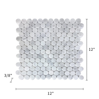 1-in Carrara Honeycomb 12-in x 12-in Polished Marble Mosaic Floor and Wall Tile( 5 sq. ft. /Box )