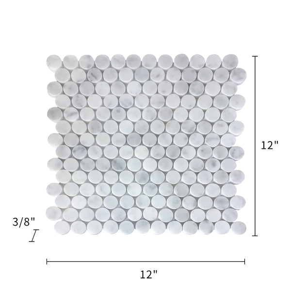 1-in Carrara Honeycomb 12-in x 12-in Polished Marble Mosaic Floor and Wall Tile( 5 sq. ft. /Box )