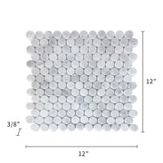 1-in Carrara Honeycomb 12-in x 12-in Polished Marble Mosaic Floor and Wall Tile( 5 sq. ft. /Box )