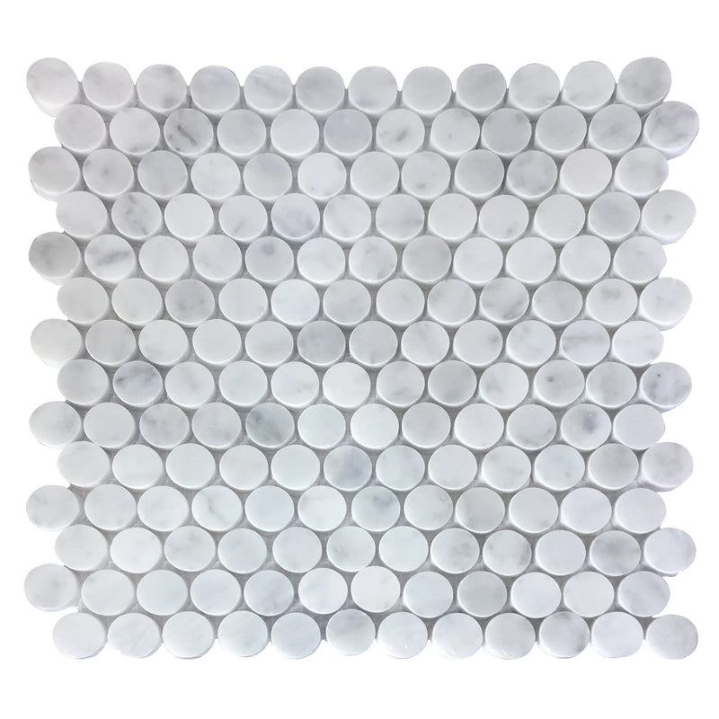 1-in Carrara Honeycomb 12-in x 12-in Polished Marble Mosaic Floor and Wall Tile( 5 sq. ft. /Box )