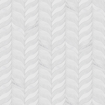 Oriental White Synergy Weave 12-in x 11-in Polished Marble Mosaic Wall Tile( 4.6 sq. ft. /Box )