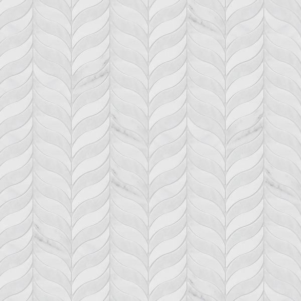 Oriental White Synergy Weave 12-in x 11-in Polished Marble Mosaic Wall Tile( 4.6 sq. ft. /Box )