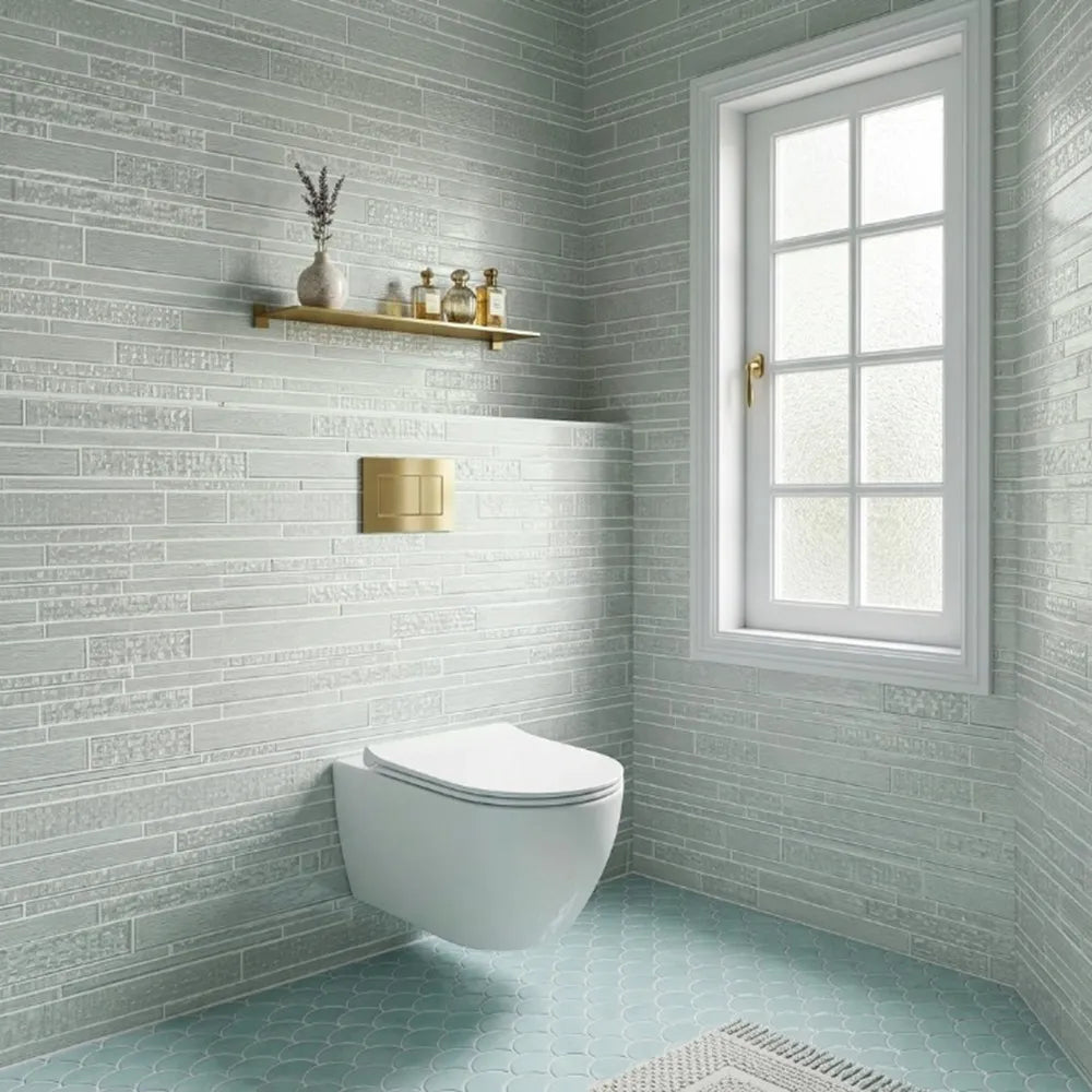 6-in x 18-in Pure Glass Mix Random Strip Mosaic Wall Tile( 7.5 sq. ft. /Box )