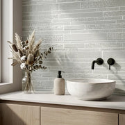 6-in x 18-in Pure Glass Mix Random Strip Mosaic Wall Tile( 7.5 sq. ft. /Box )