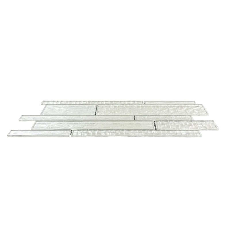 6-in x 18-in Pure Glass Mix Random Strip Mosaic Wall Tile( 7.5 sq. ft. /Box )
