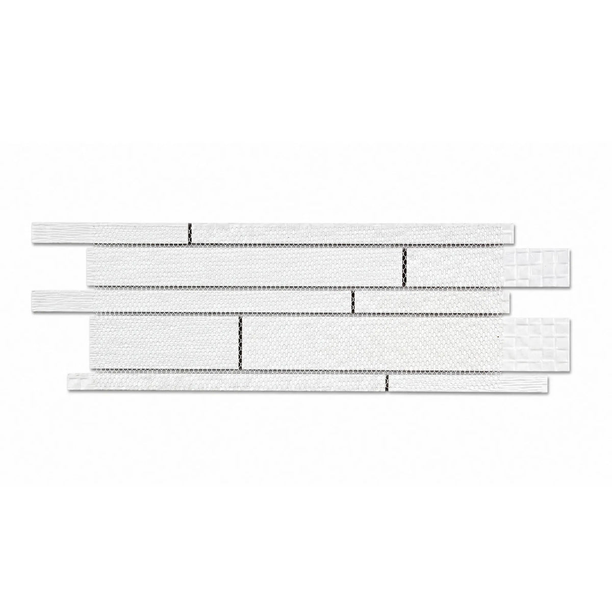 6-in x 18-in Pure Glass Mix Random Strip Mosaic Wall Tile( 7.5 sq. ft. /Box )