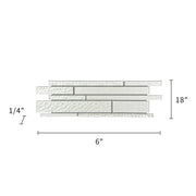 6-in x 18-in Pure Glass Mix Random Strip Mosaic Wall Tile( 7.5 sq. ft. /Box )