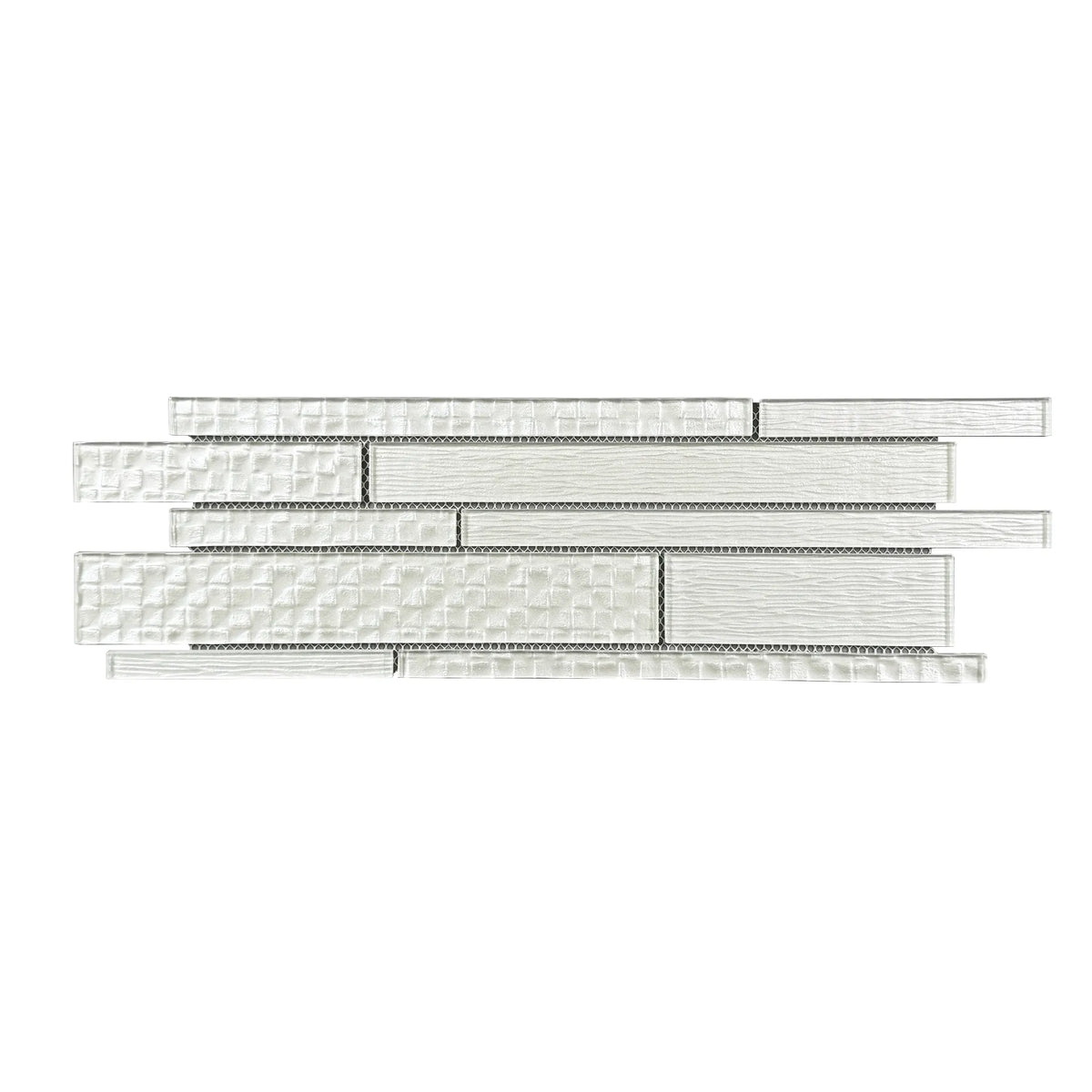 6-in x 18-in Pure Glass Mix Random Strip Mosaic Wall Tile( 7.5 sq. ft. /Box )