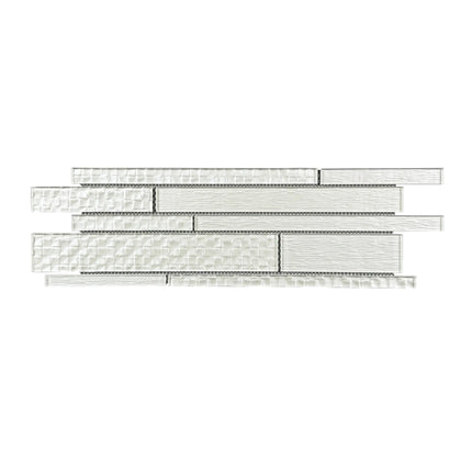 6-in x 18-in Pure Glass Mix Random Strip Mosaic Wall Tile( 7.5 sq. ft. /Box )
