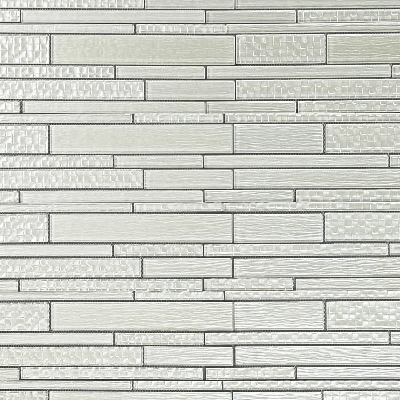 6-in x 18-in Pure Glass Mix Random Strip Mosaic Wall Tile( 7.5 sq. ft. /Box )