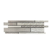 6-in x 18-in Mixed Neutrals Glass Random Strip Mosaic Wall Tile( 7.5 sq. ft. /Box )