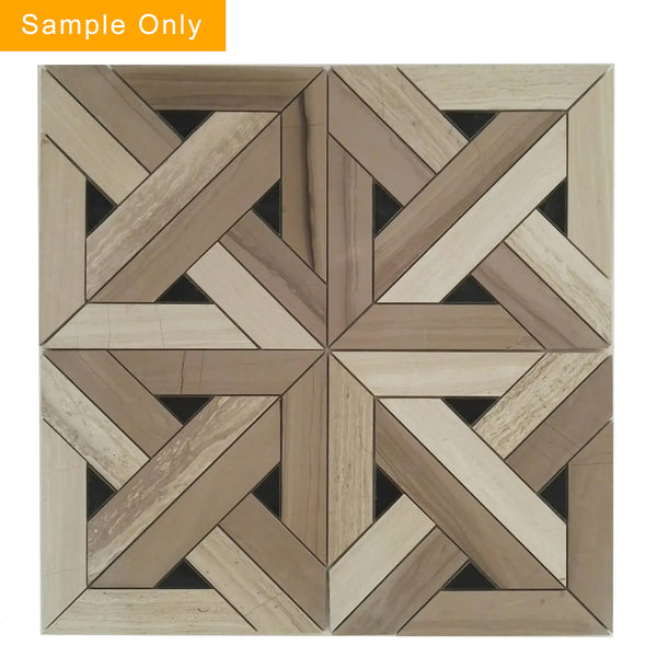 Arrow Weave Marble Mosaic Floor and Wall Tile - Sample (Product Shown is Full Size)