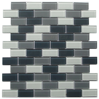 White & Grays 12-in x 11-in Glass Mosaic Wall Tile( 13.8 sq. ft. /Box )
