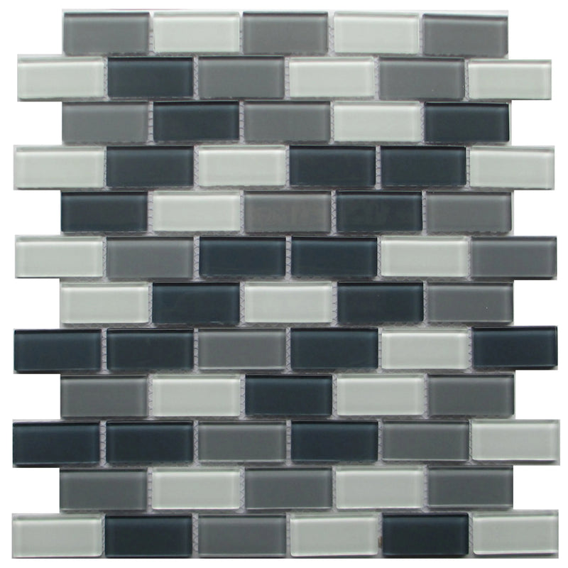White & Grays 12-in x 11-in Glass Mosaic Wall Tile( 13.8 sq. ft. /Box )
