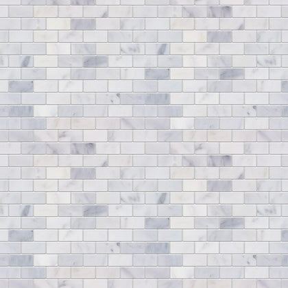 Oriental White 12-in x 11-in Polished Marble Mosaic Wall Tile( 4.6 sq. ft. /Box )
